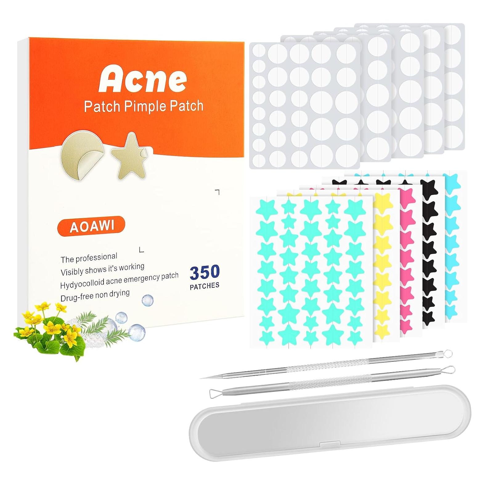 Parche hidrocoloide AOAWI para acné y granos, 350 piezas