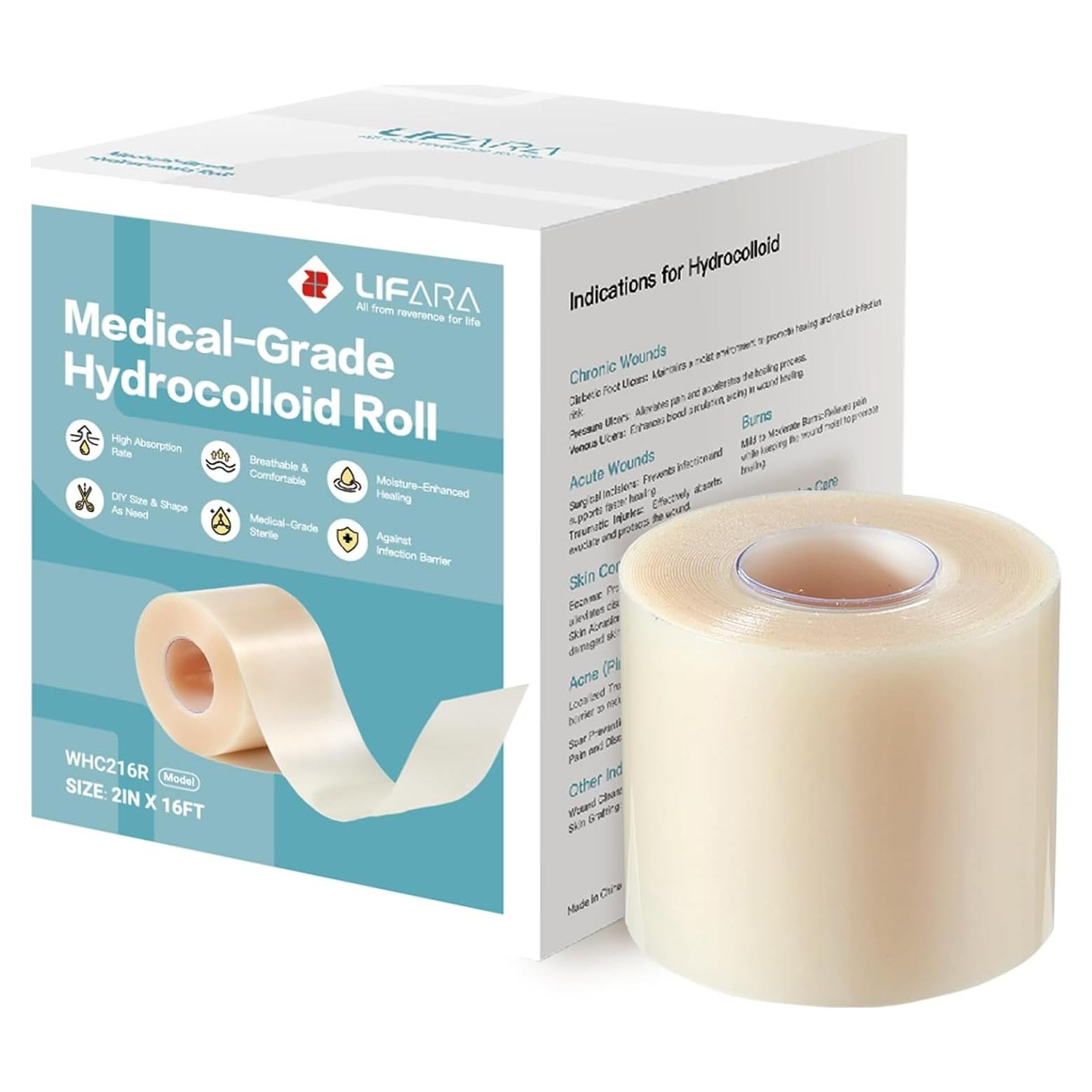 Rollos de Hidrocoloide LIFARA 5.08cm x 4.88m - Parche Cortable