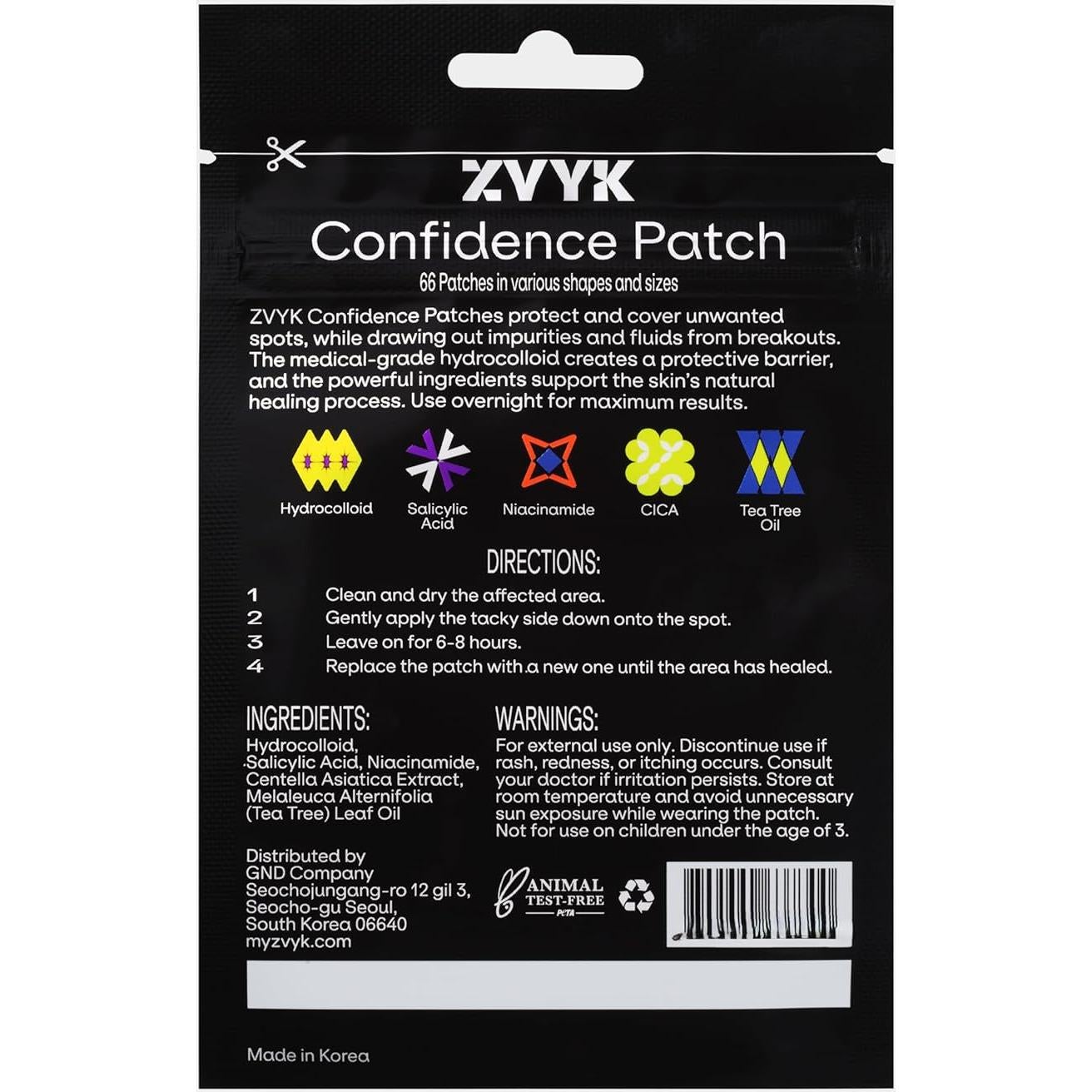 Parche Hidrocoloide para Acné ZVYK - 66 Parches Veganos