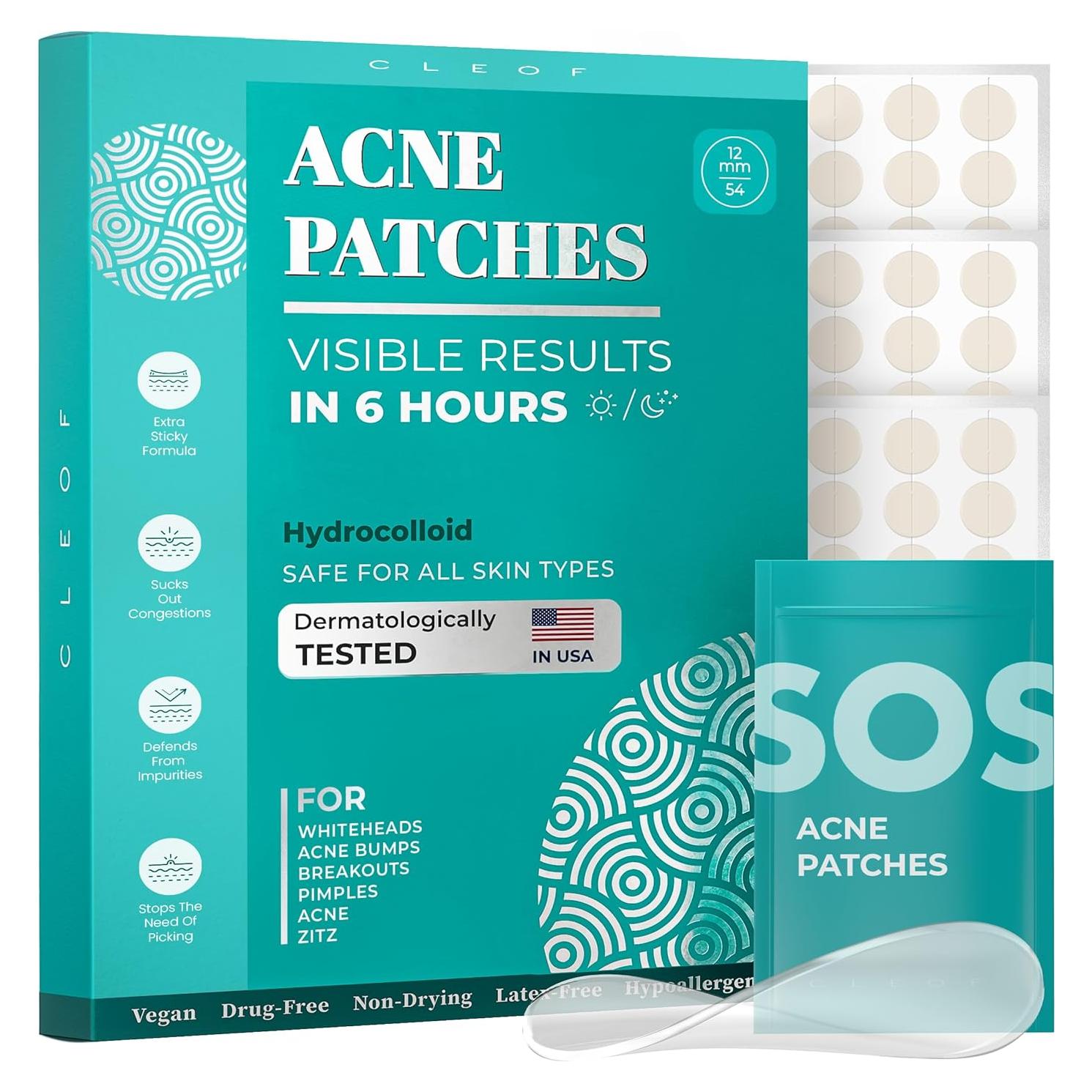 Parches para Granos CLEOF - Hidrocoloide 12mm, Vegano, Hipoalergénico