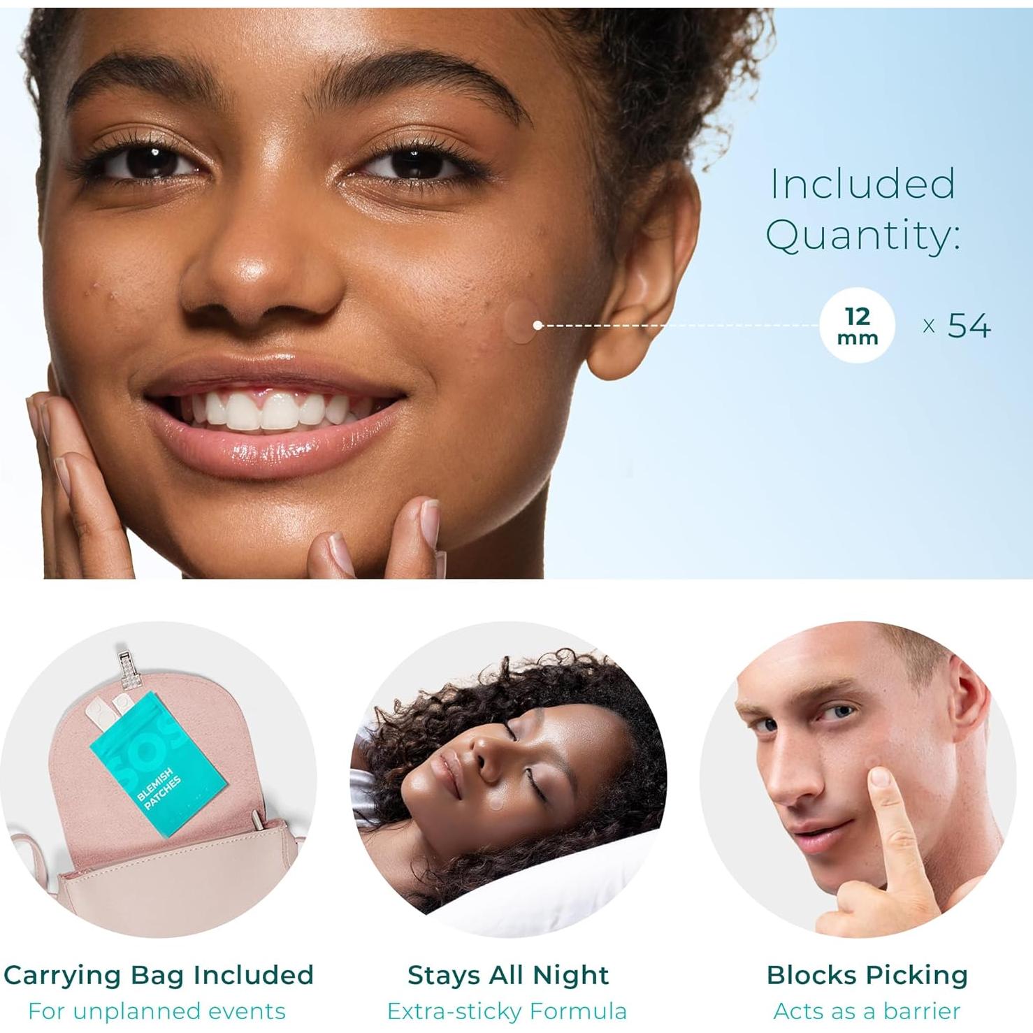 Parches para Granos CLEOF - Hidrocoloide 12mm, Vegano, Hipoalergénico