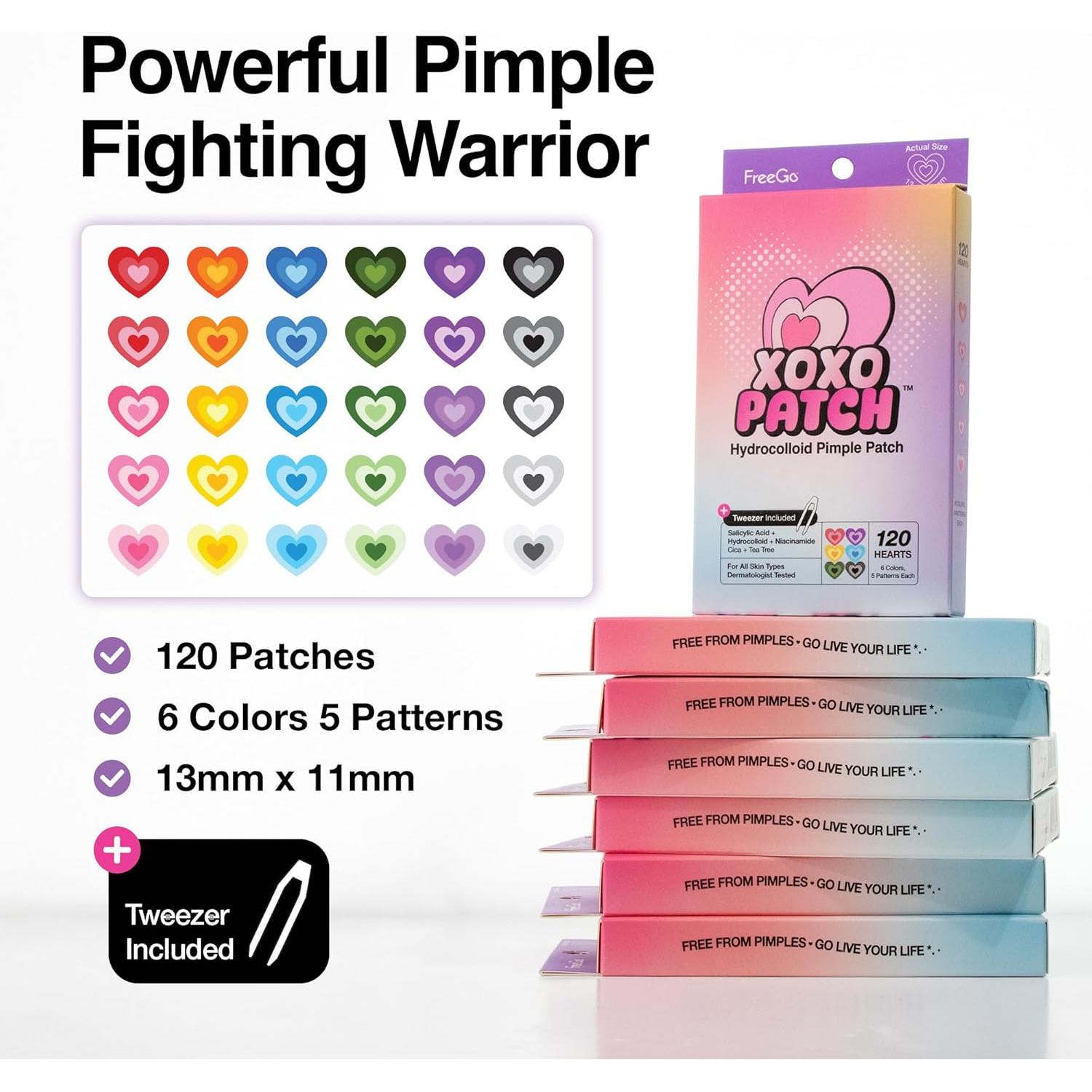 Parche Hidrocoloide FreeGo XOXO para Espinillas - 120 Unidades