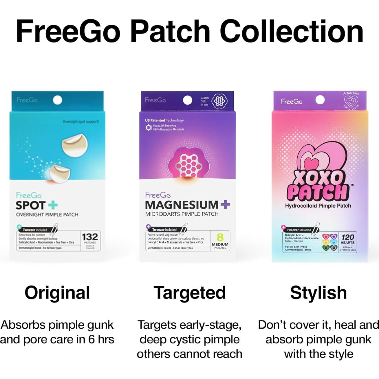 Parche Hidrocoloide FreeGo XOXO para Espinillas - 120 Unidades