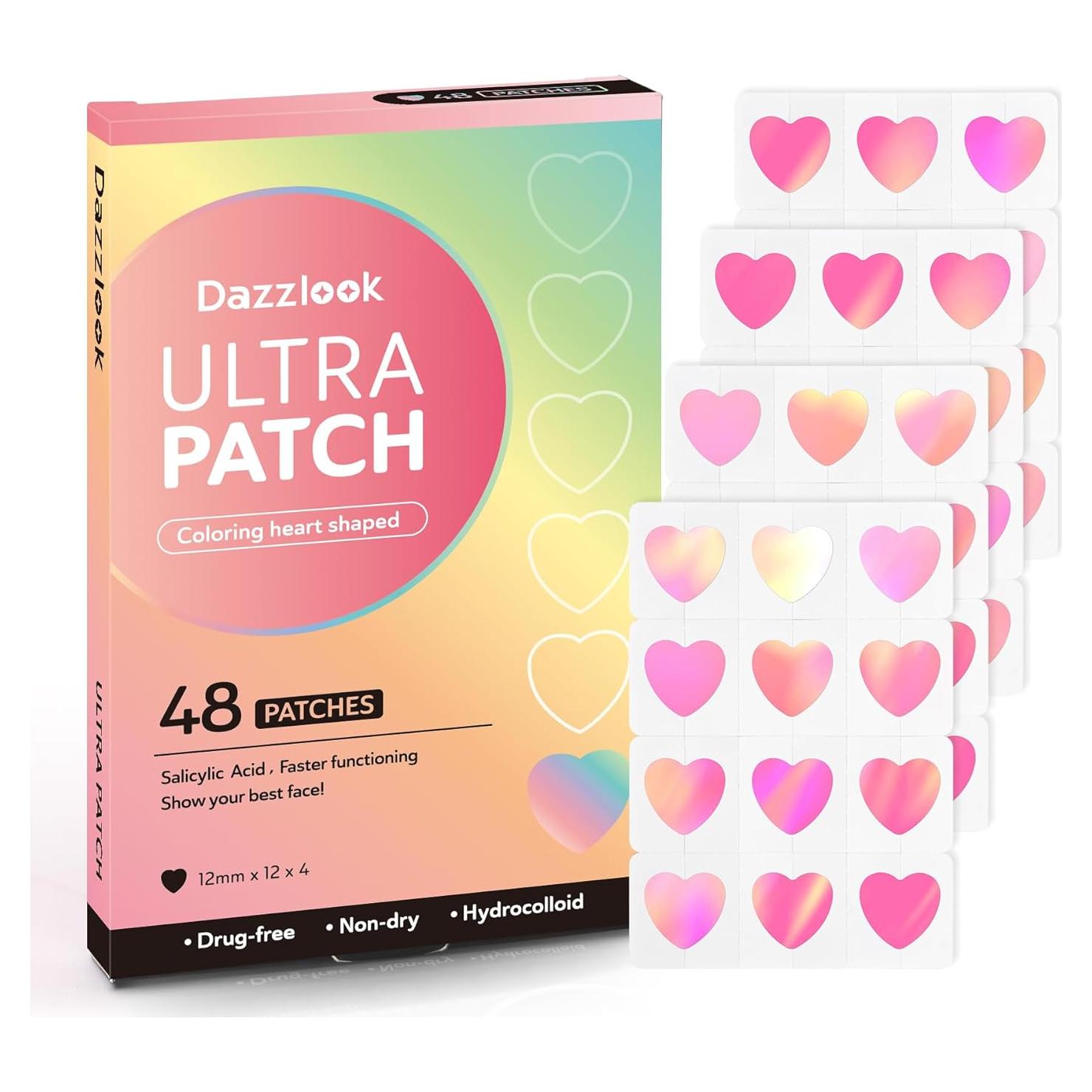 Parche Hidrocoloide para Acné Dazzlook Corazón Rosa 48 Pcs