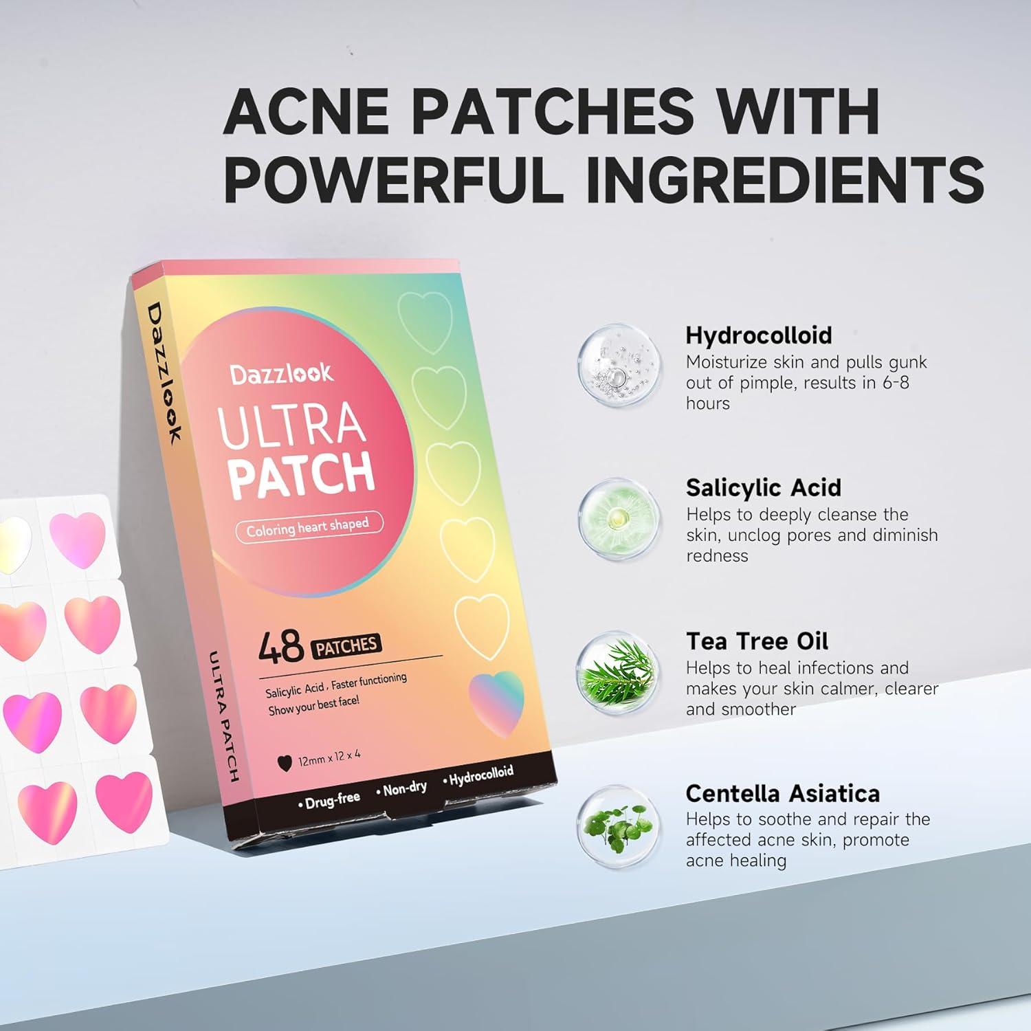 Parche Hidrocoloide para Acné Dazzlook Corazón Rosa 48 Pcs