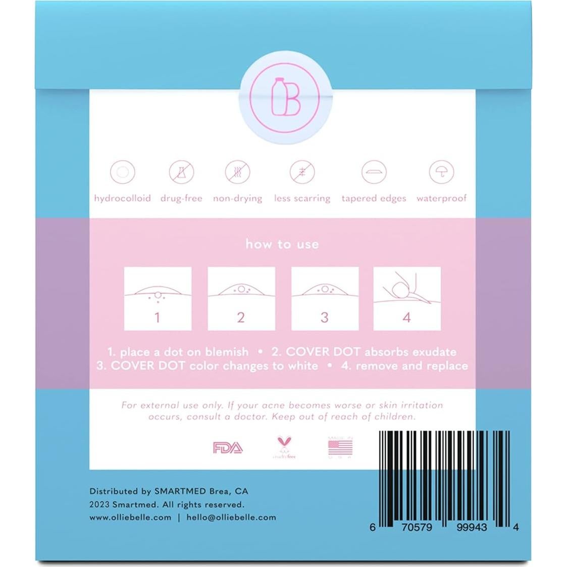 Parches Absorbentes para Acné Cover-Dot SMARTMED 48 Puntos