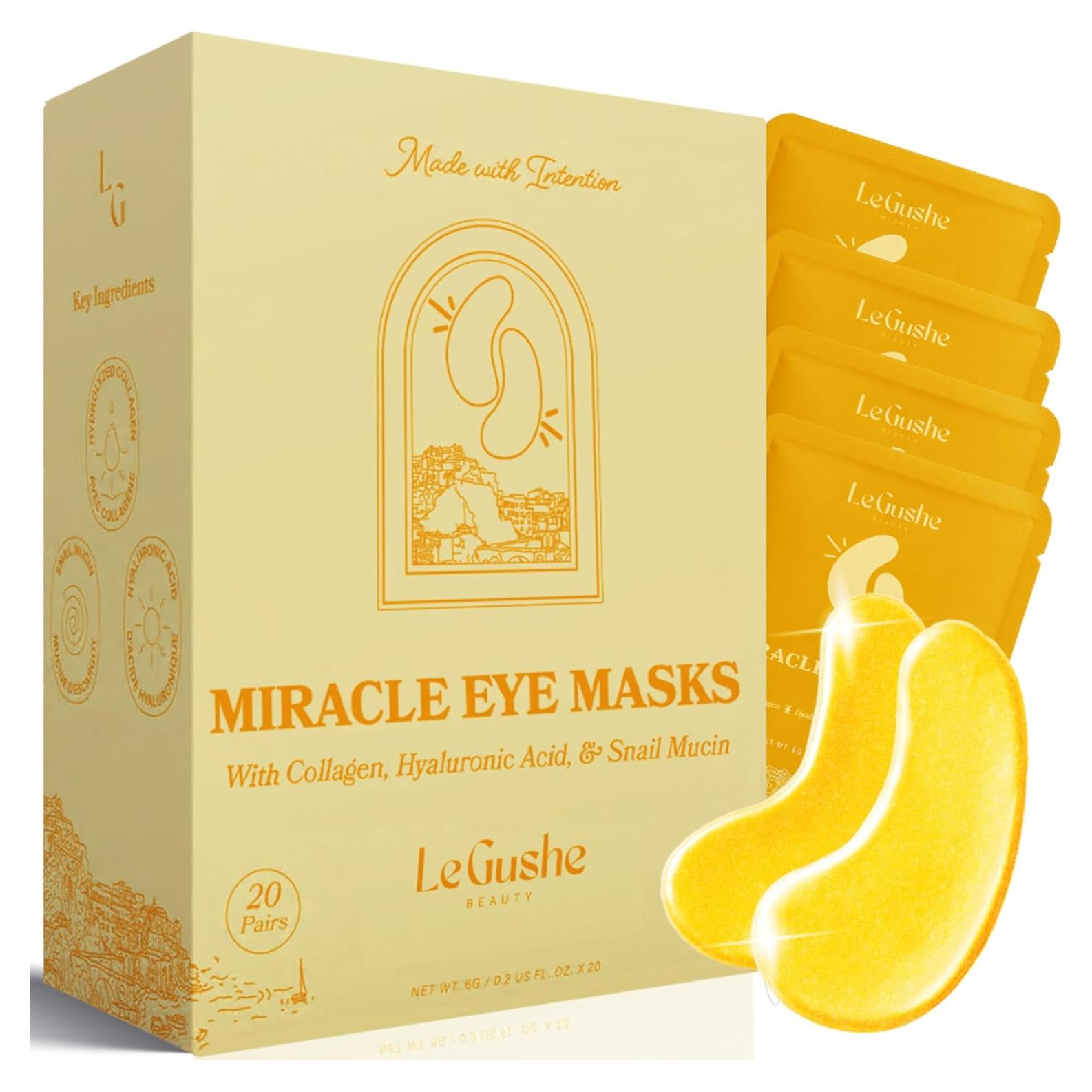 Parches Dorados para Ojos LE GUSHE - 20 Pares Hidratantes