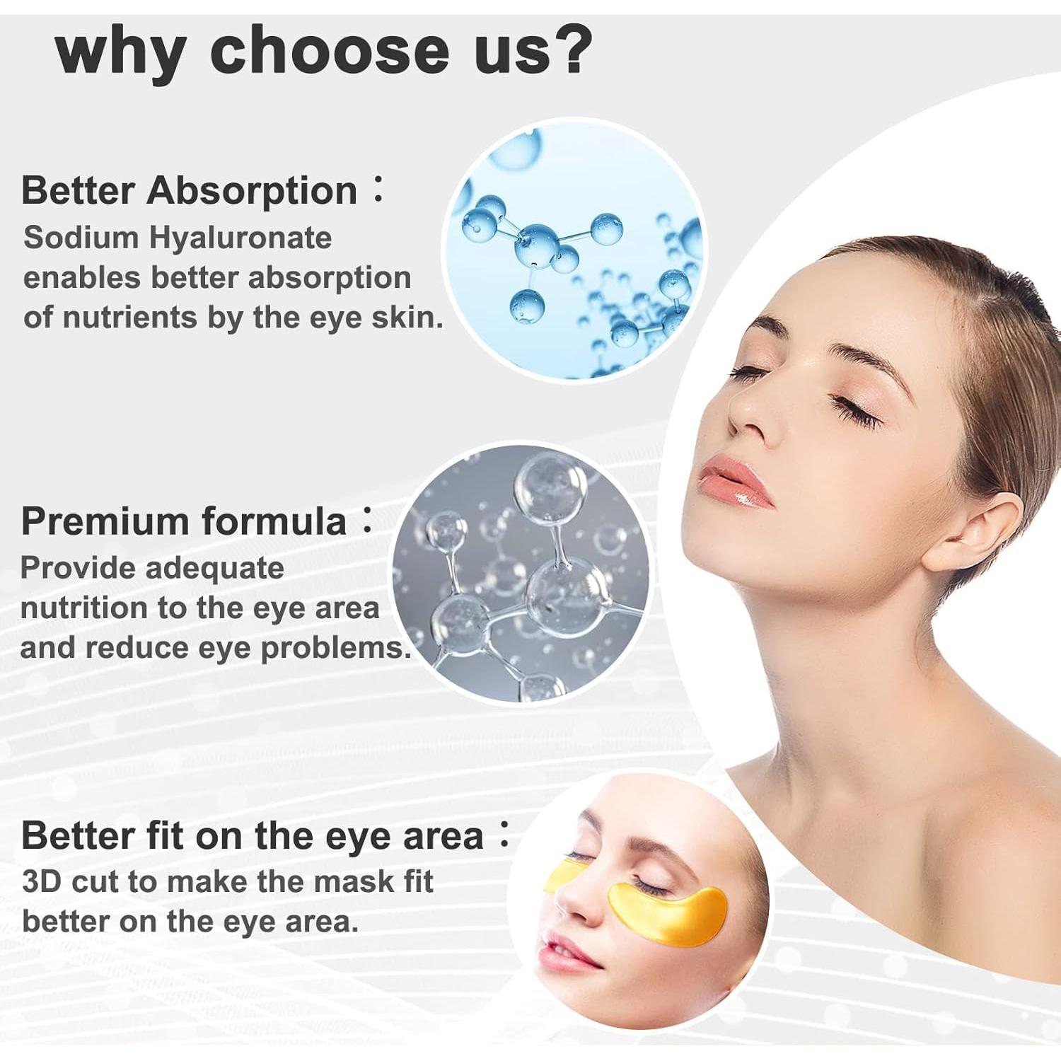 Parches de Gel de Colágeno 24K Permotary - 30 Pares Hidratantes