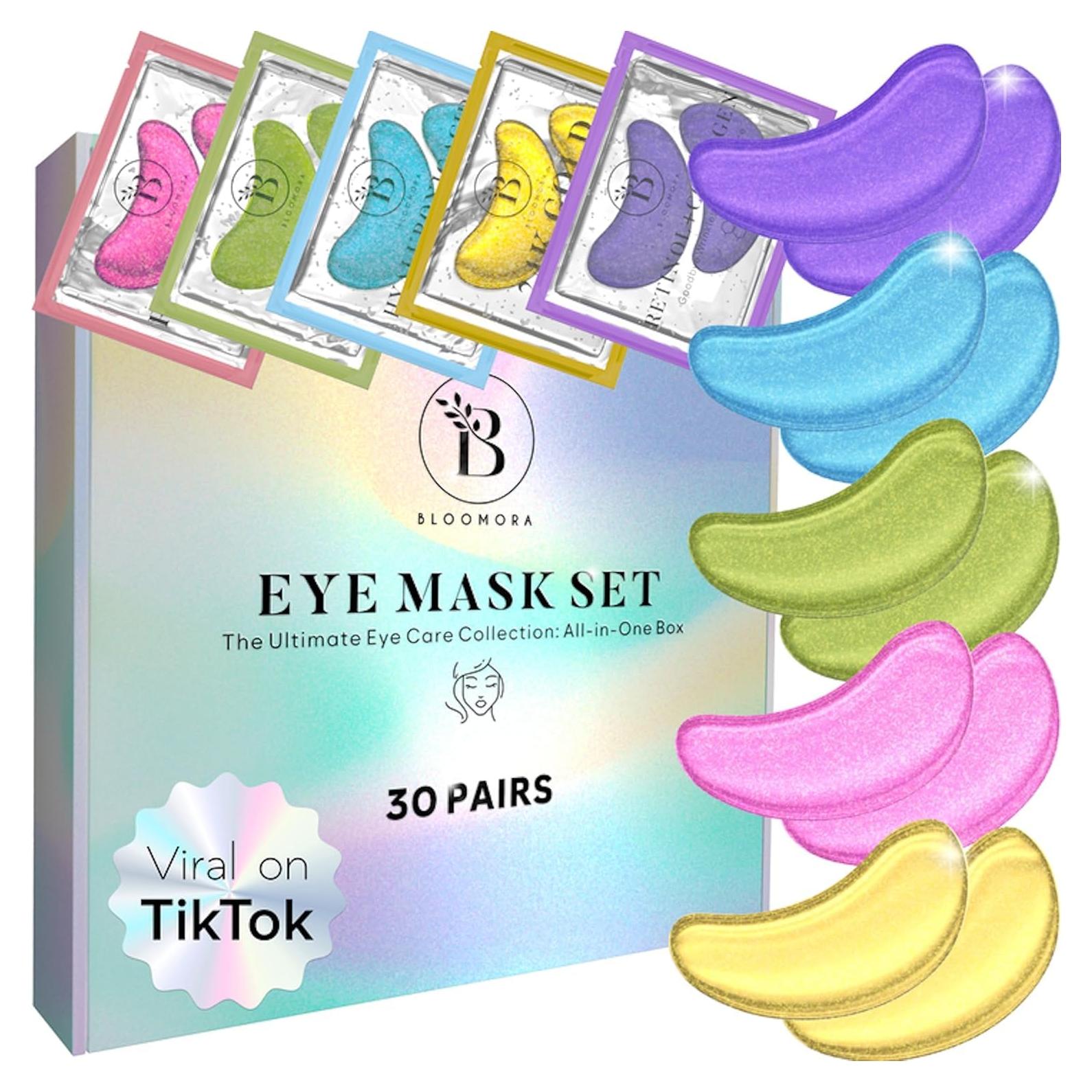 Parches para Ojos Bloomora - 30 Pares Hidratantes y Antienvejecimiento