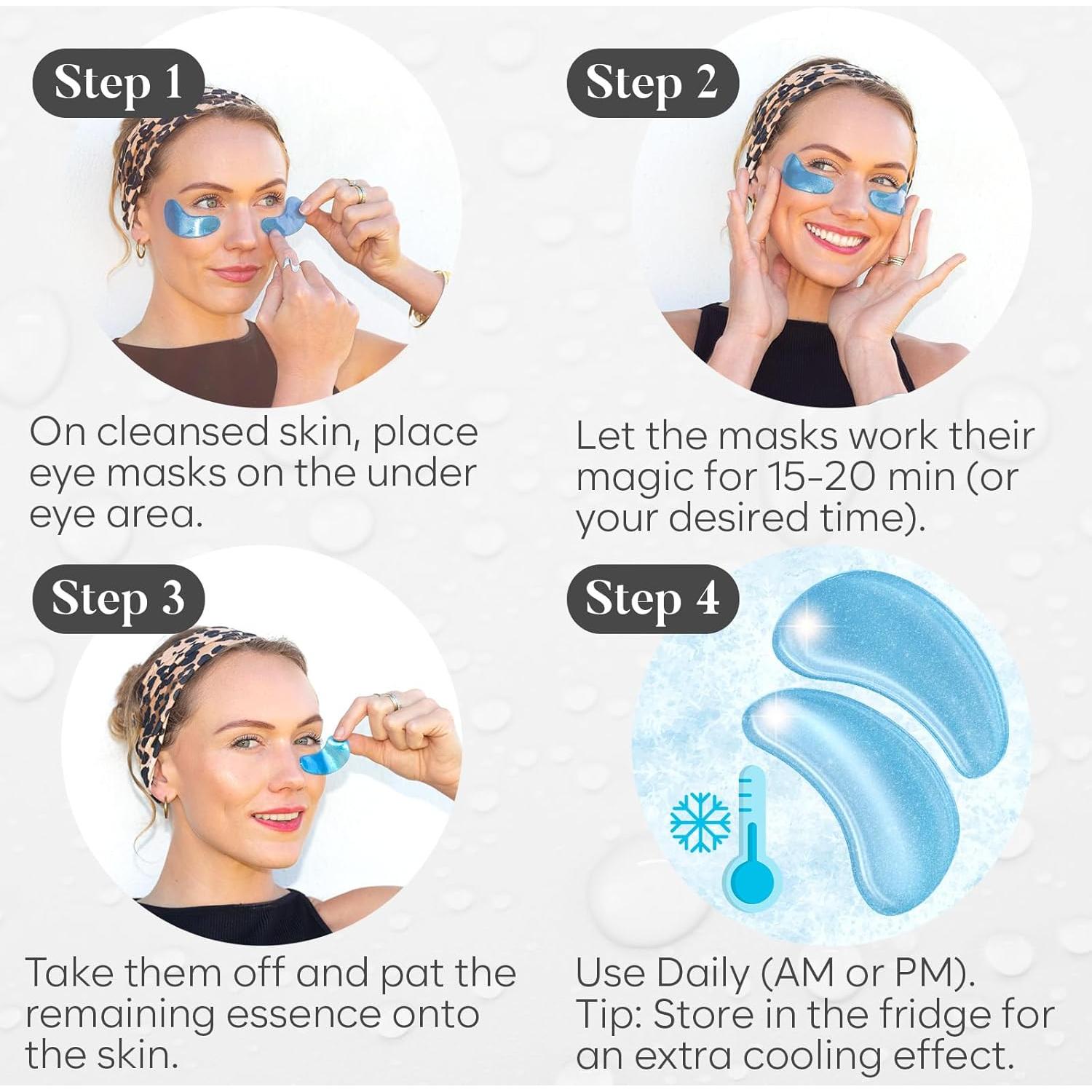 Parches para Ojos Bloomora - 30 Pares Hidratantes y Antienvejecimiento