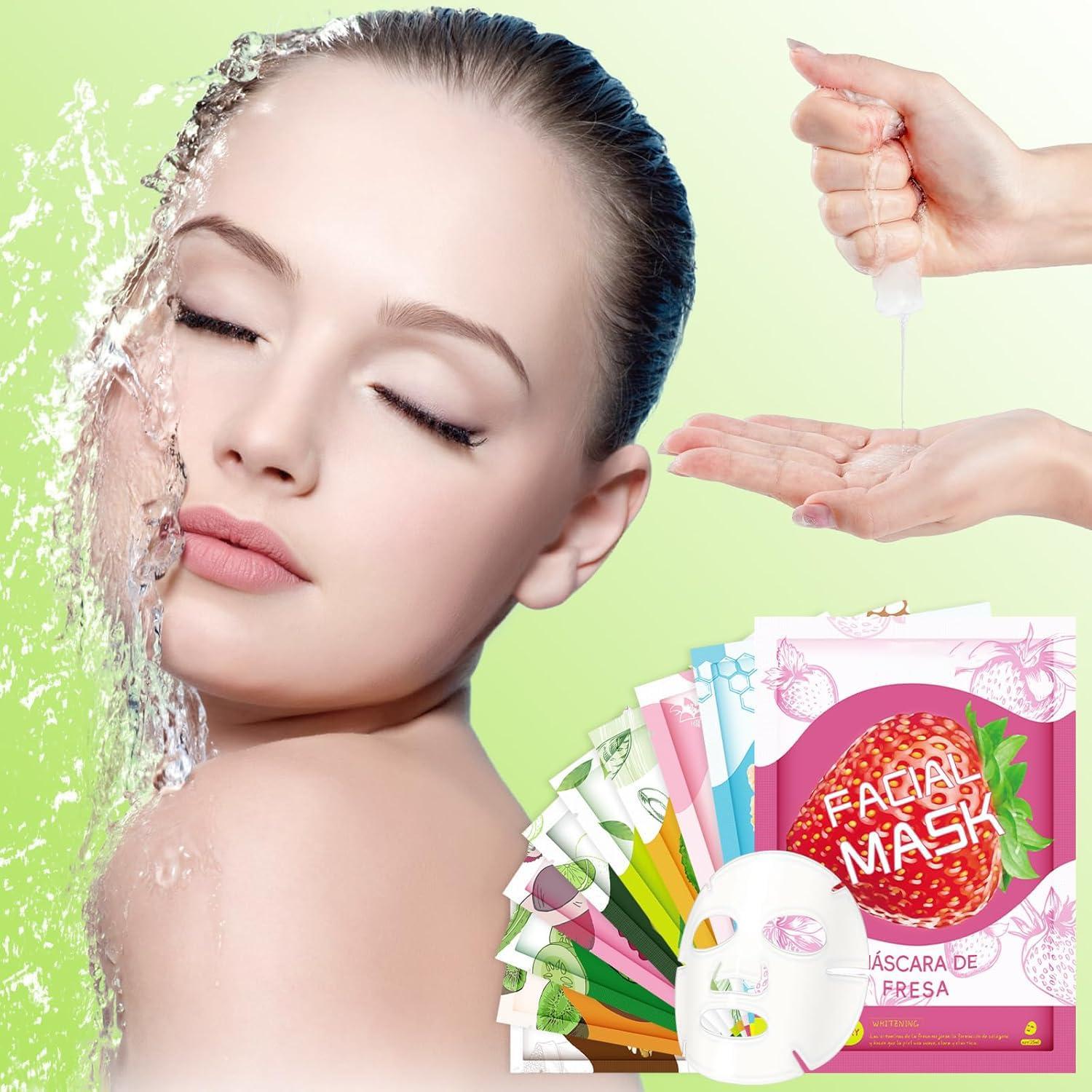 20 Mascarillas Faciales Hidratantes GUOYAOLIFU para Piel Sensible