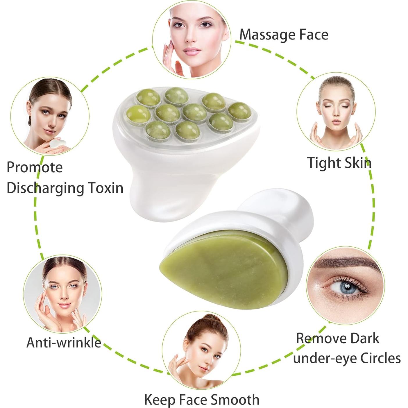 Rodillo de Jade y Gua Sha Facial BEAUTYFACTOR - Set Cuidado Piel