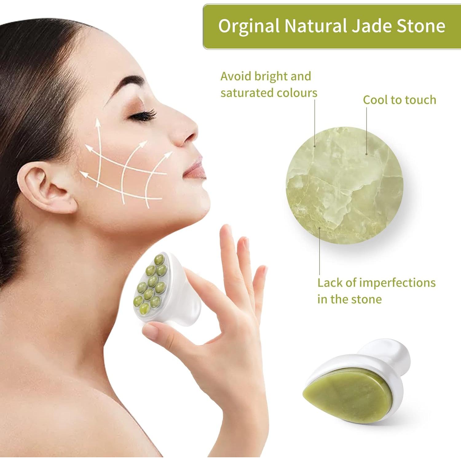 Rodillo de Jade y Gua Sha Facial BEAUTYFACTOR - Set Cuidado Piel