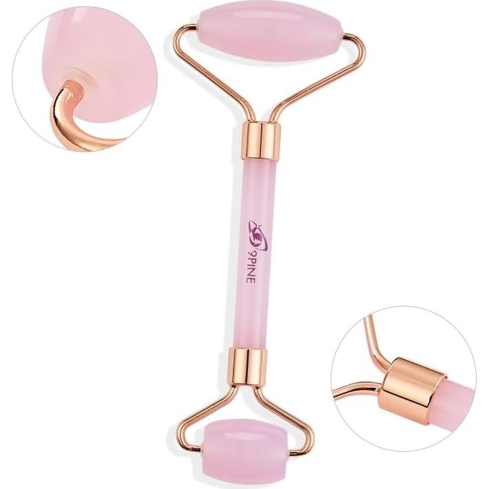 Juego de Rodillo de Jade y Gua Sha 99pine - Cuidado Facial Rosa