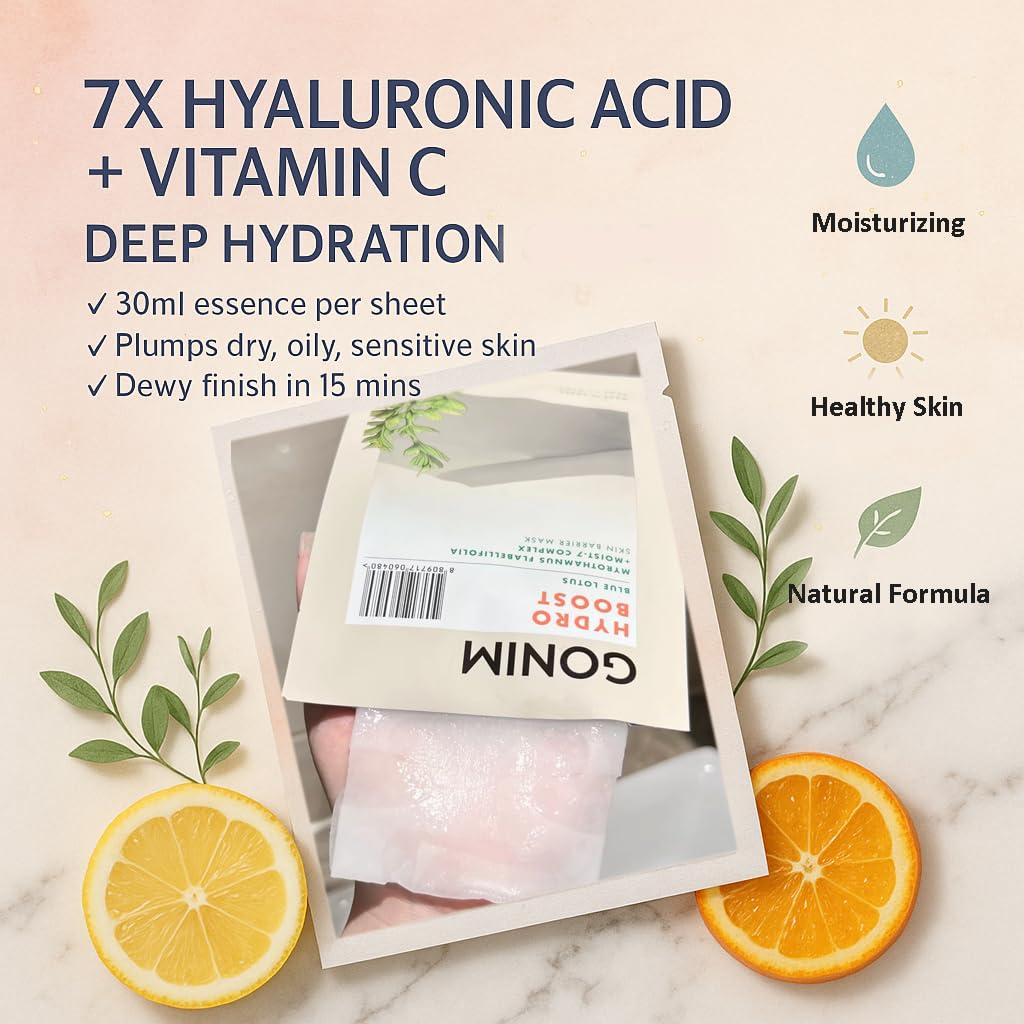 Mascarilla Facial Coreana GONIM 30ml x 5 Hojas Hidratante
