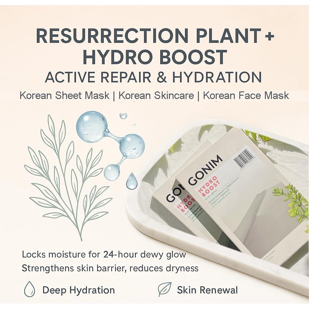 Mascarilla Facial Coreana GONIM 30ml x 5 Hojas Hidratante
