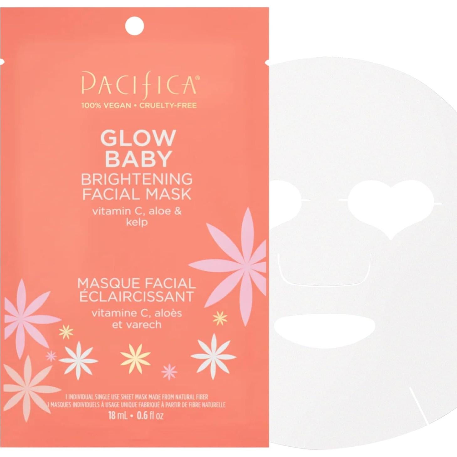 Mascarilla Facial Hoja Pacifica Glow Baby - Paquete de 6