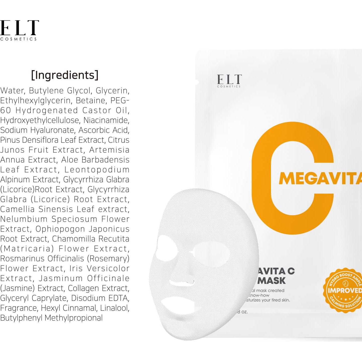 Máscara de Hoja Iluminadora ELT Mega Vitamina C 10 Piezas