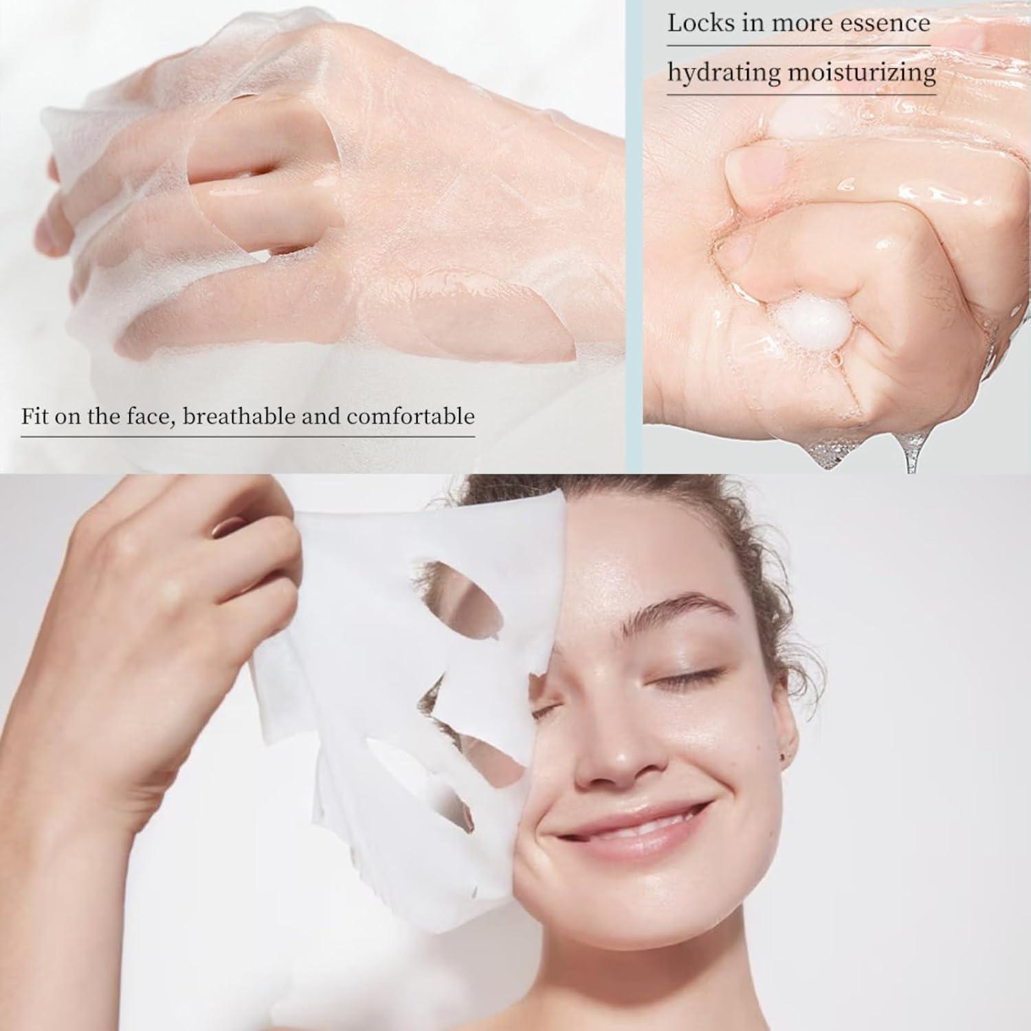 Set de 8 Mascarillas Faciales Evolvique - Hidratantes con Ácido Hialurónico