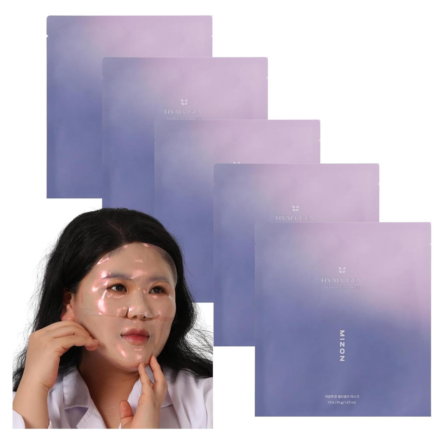 Mascarilla Facial de Gel MIZON Hyalugen - 5 Unidades Colágeno