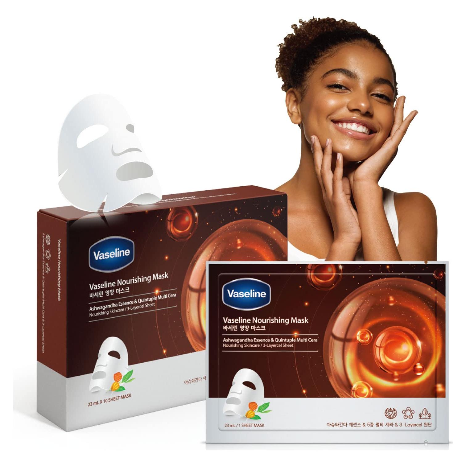 Mascarilla Facial Hidratante Vaseline Nutritiva 10 Unidades