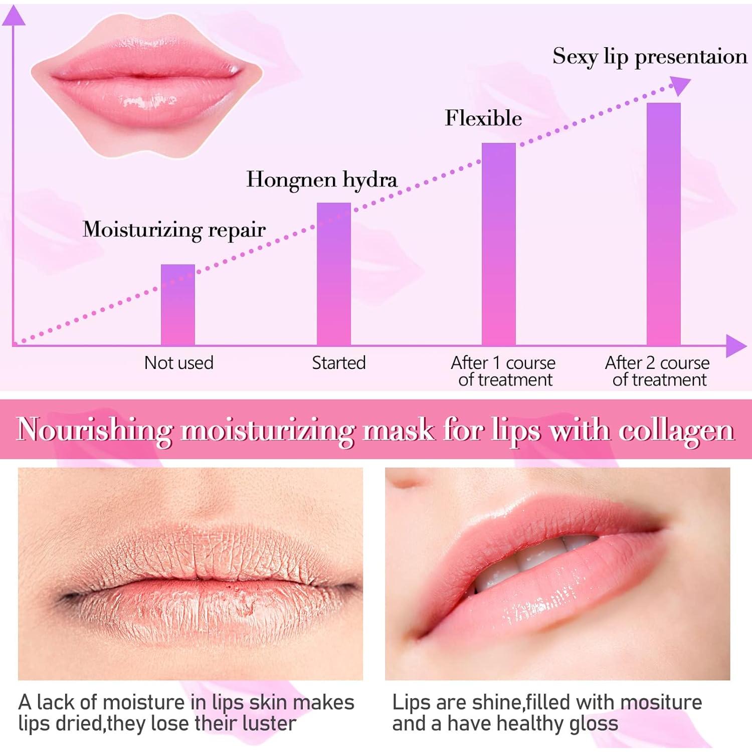 50 Mascarillas de Colágeno para Labios Kipeber - Hidratación y Antienvejecimiento