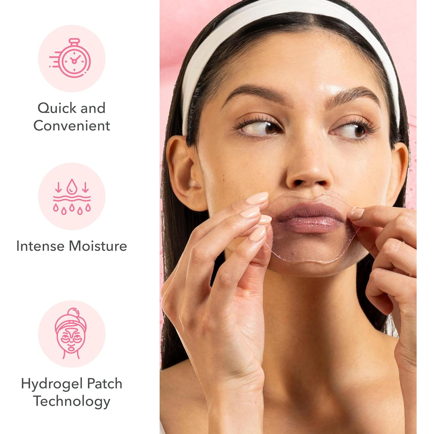 Mascarilla de Gel para Labios Patchology - Hidratante con Ácido Hialurónico y Fresa - 5 Unidades