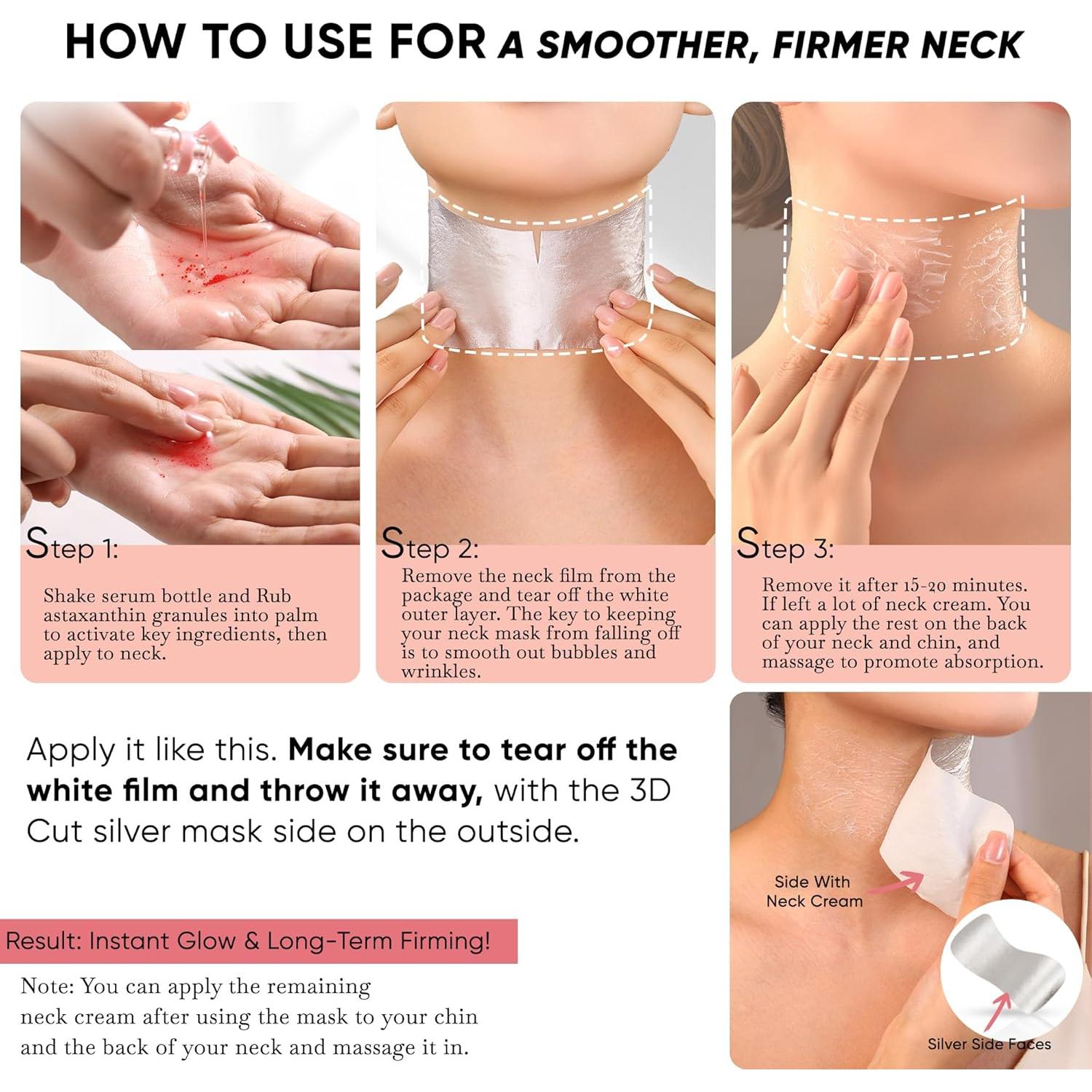 Mascarilla Reafirmante para Cuello Misoour con Colágeno y Astaxantina - Set de 5