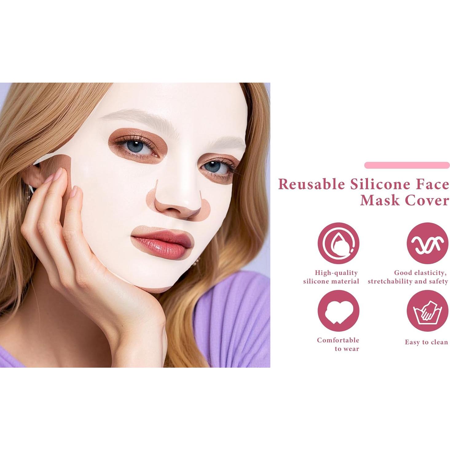 2 Hojas Soporte de Mascarilla Facial Silicona Reutilizable