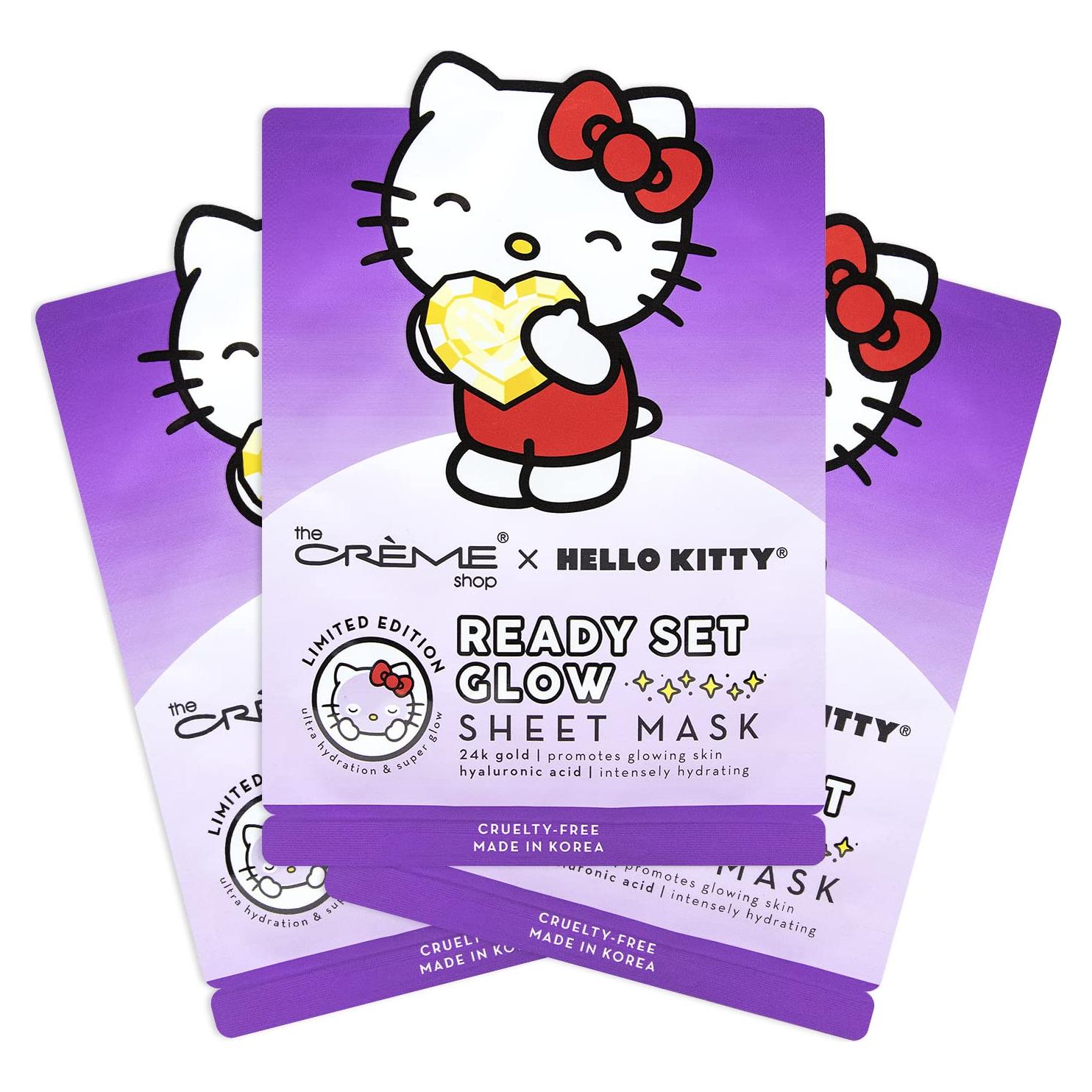 Máscara de Hoja Iluminadora Hello Kitty 24K - Paquete de 3
