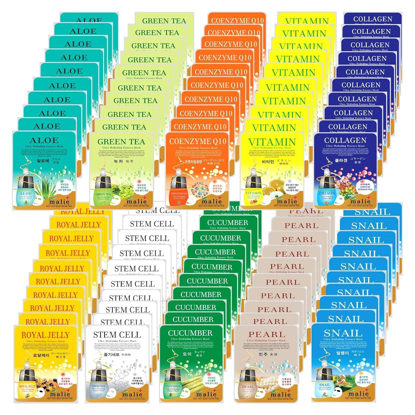 Combo 100 Máscaras Faciales Hidratantes OBS LAB - 10 Tipos