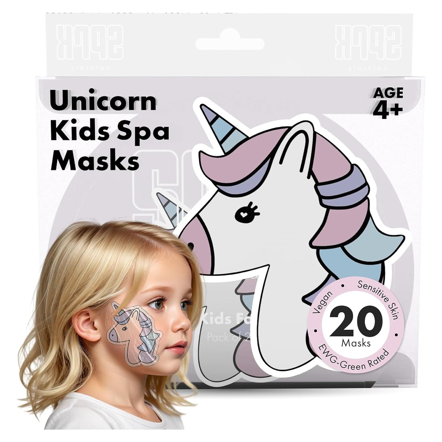 Juego de Mascarillas Faciales para Niños Sprk Naturals - 20 Piezas Orgánicas