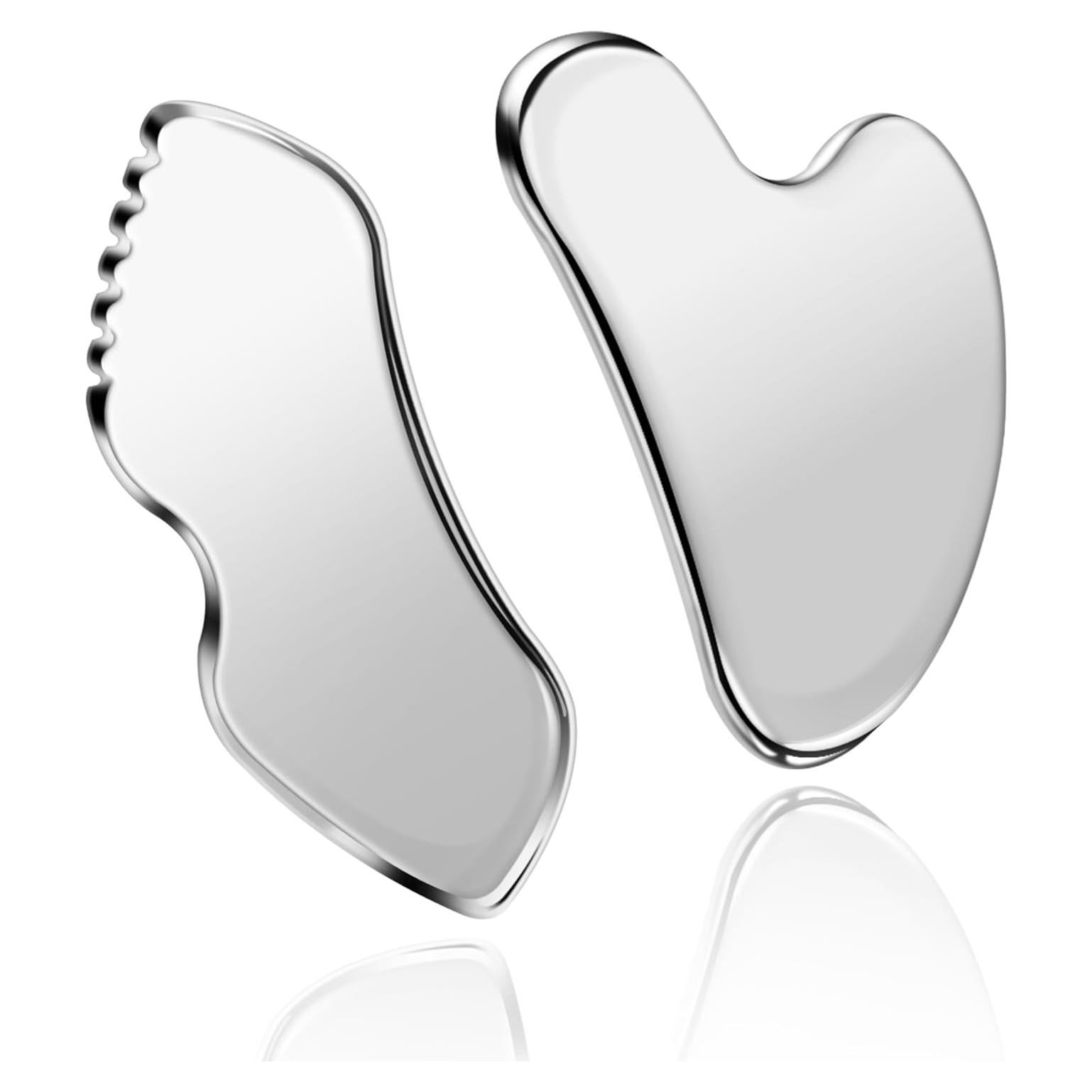 Herramienta Gua Sha Acero Inoxidable MoHern 2 Pcs Masaje Facial