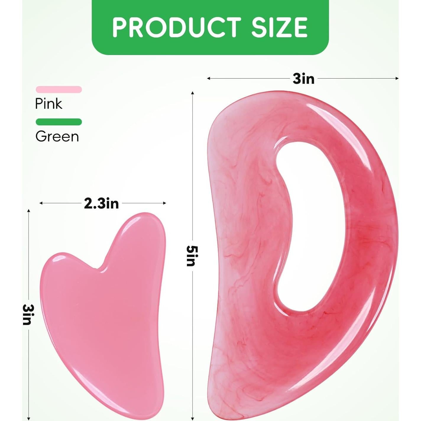 Herramienta Gua Sha de Resina Rosa para Masaje Corporal