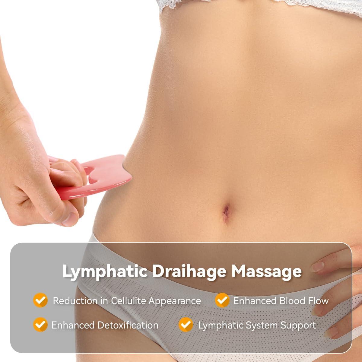 Herramienta Gua Sha de Resina Rosa para Masaje Corporal