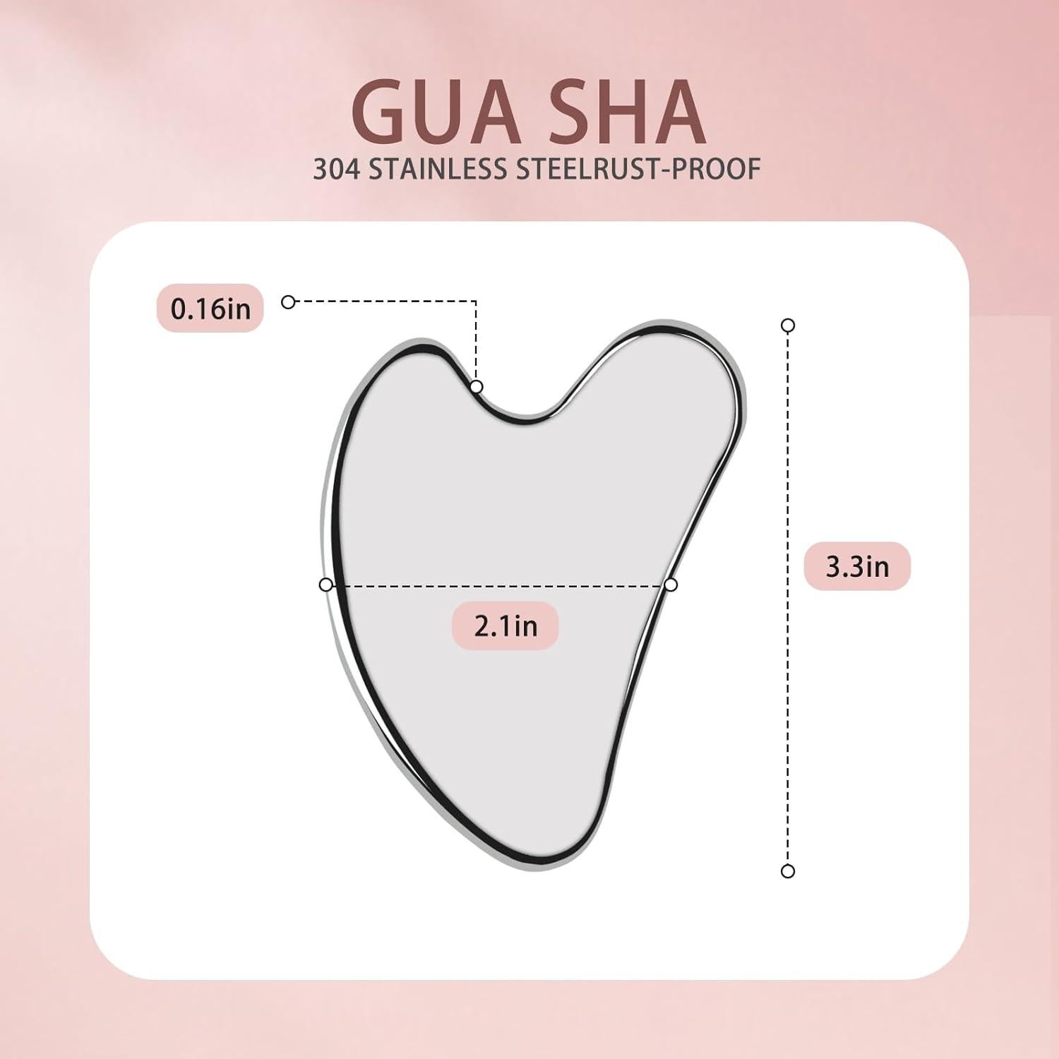 Herramienta Guasha Facial YOLCAR de Acero Inoxidable 8.64cm