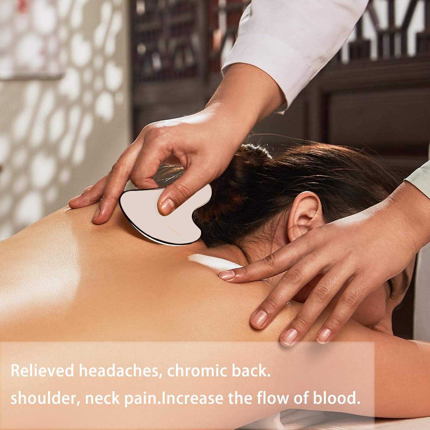 Herramienta Guasha Facial YOLCAR de Acero Inoxidable 8.64cm