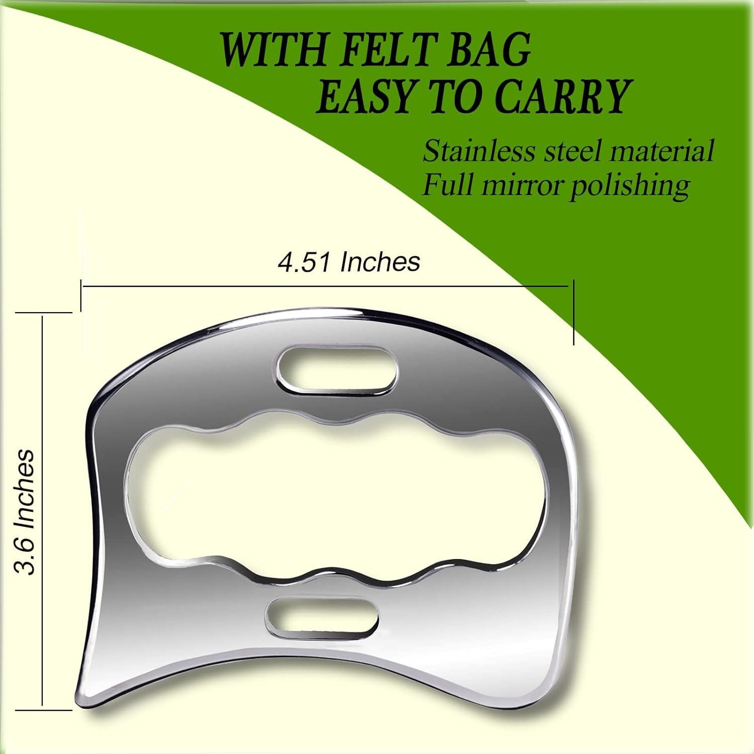 Juego de Herramientas Gua Sha BYYDDIY Acero Inoxidable 2 en 1