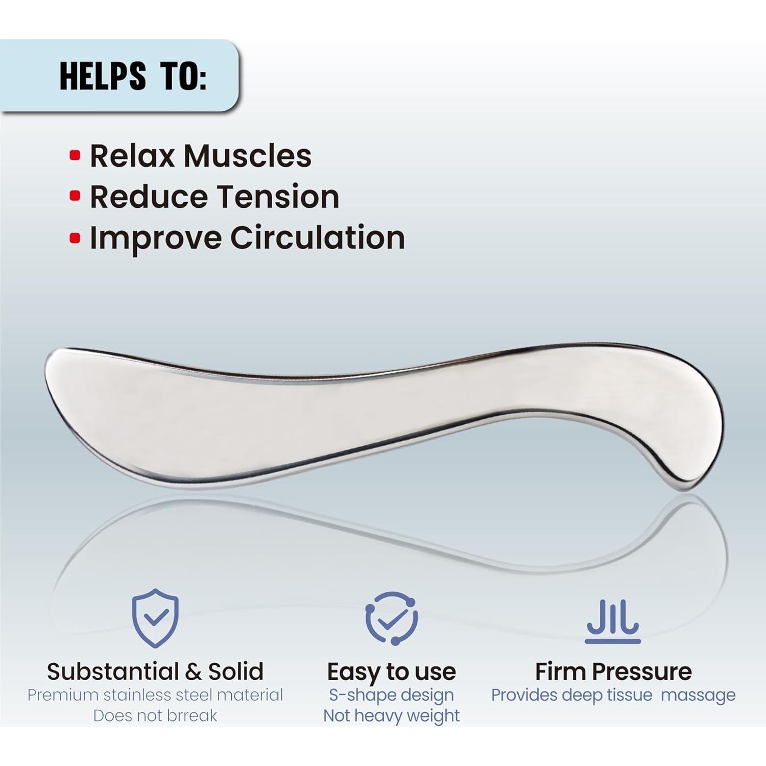 Herramienta de Gua Sha THLHKD de Acero Inoxidable 20cm