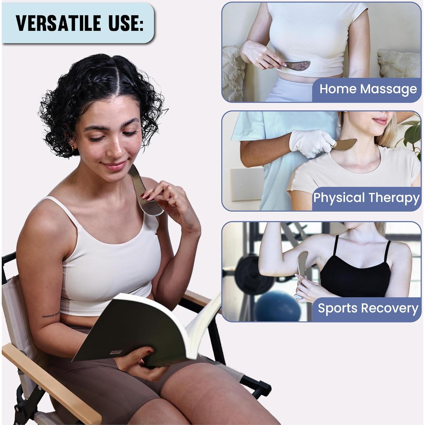 Herramienta de Gua Sha THLHKD de Acero Inoxidable 20cm