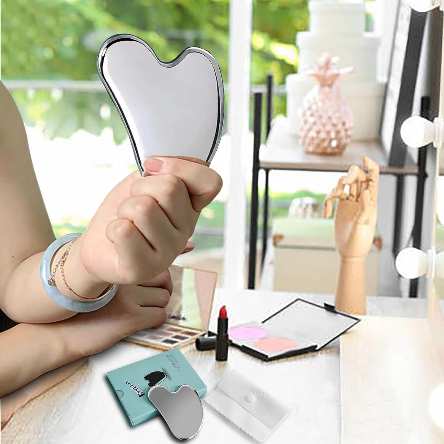 Herramienta Gua Sha Acero Inoxidable BYYDDIY 50.8x24.9cm