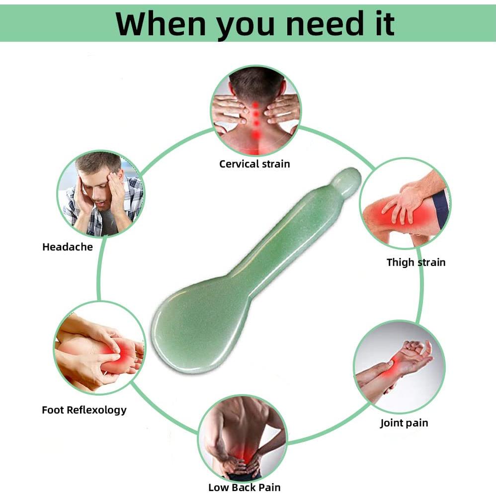 Juego de Masaje Gua Sha de Jade Natural TOP SEWING 11x11cm