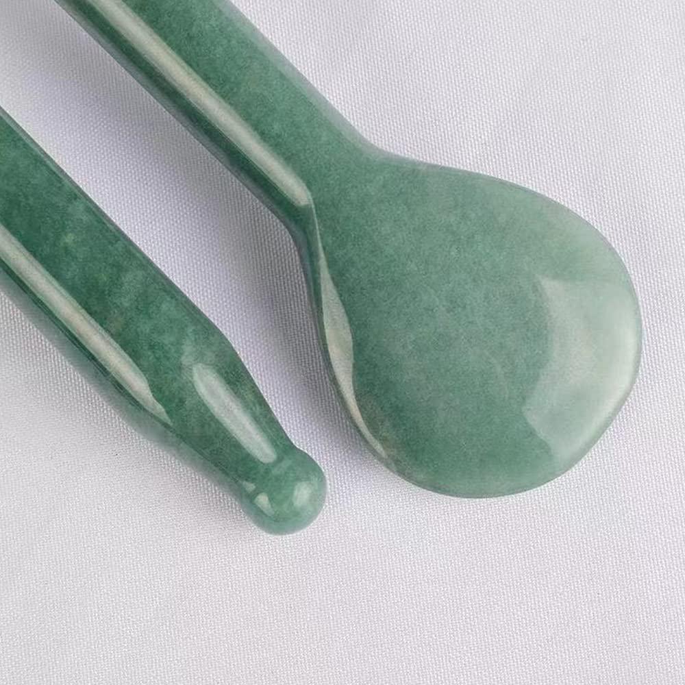 Juego de Masaje Gua Sha de Jade Natural TOP SEWING 11x11cm
