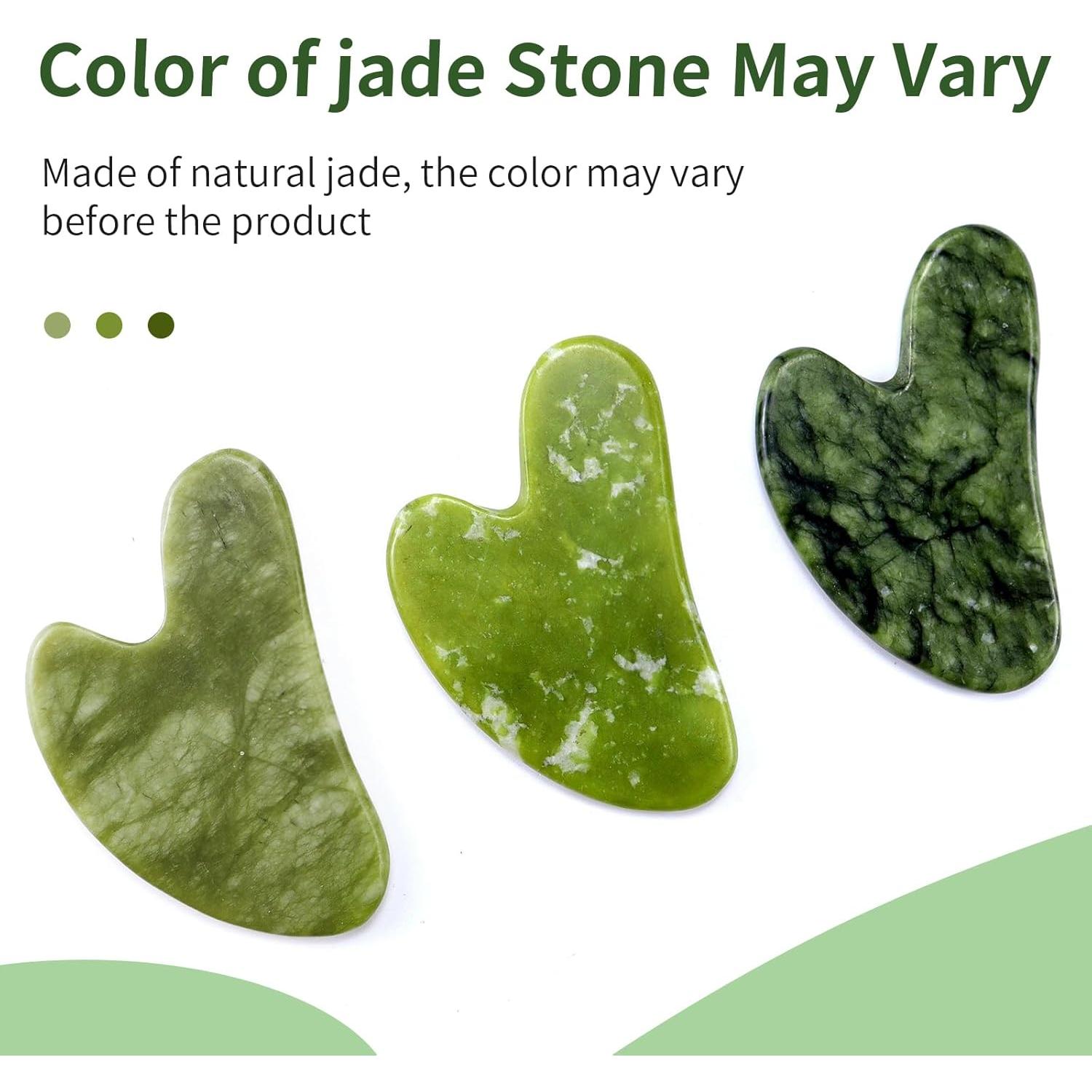 Herramienta Gua Sha Facial Huefull Jade Natural Verde 8cm