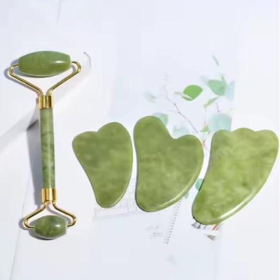 Conjunto Rodillo de Jade y Gua Sha BelleVita - Masaje Facial Antienvejecimiento