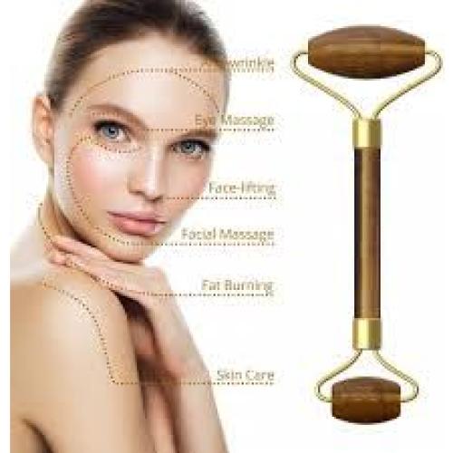 Rodillo de Masaje Facial y Gua Sha Ojo de Tigre - YAM Crystals