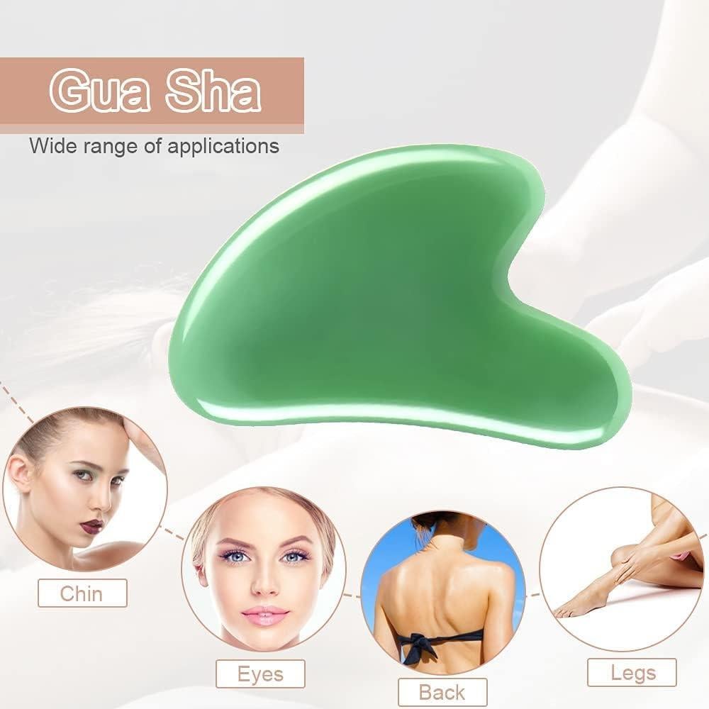 Herramienta de Masaje Gua Sha URAQT Jade Natural 2 Pcs