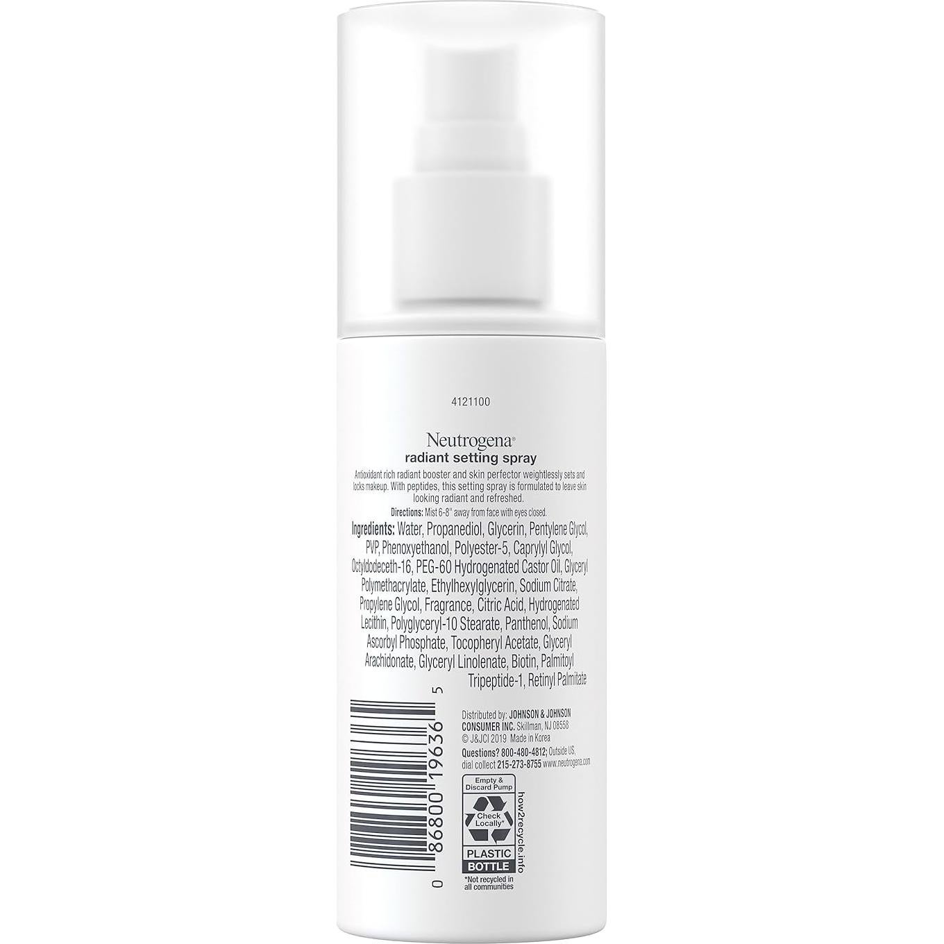 Spray Fijador Radiante Neutrogena 100 ml - Bruma Facial Hidratante