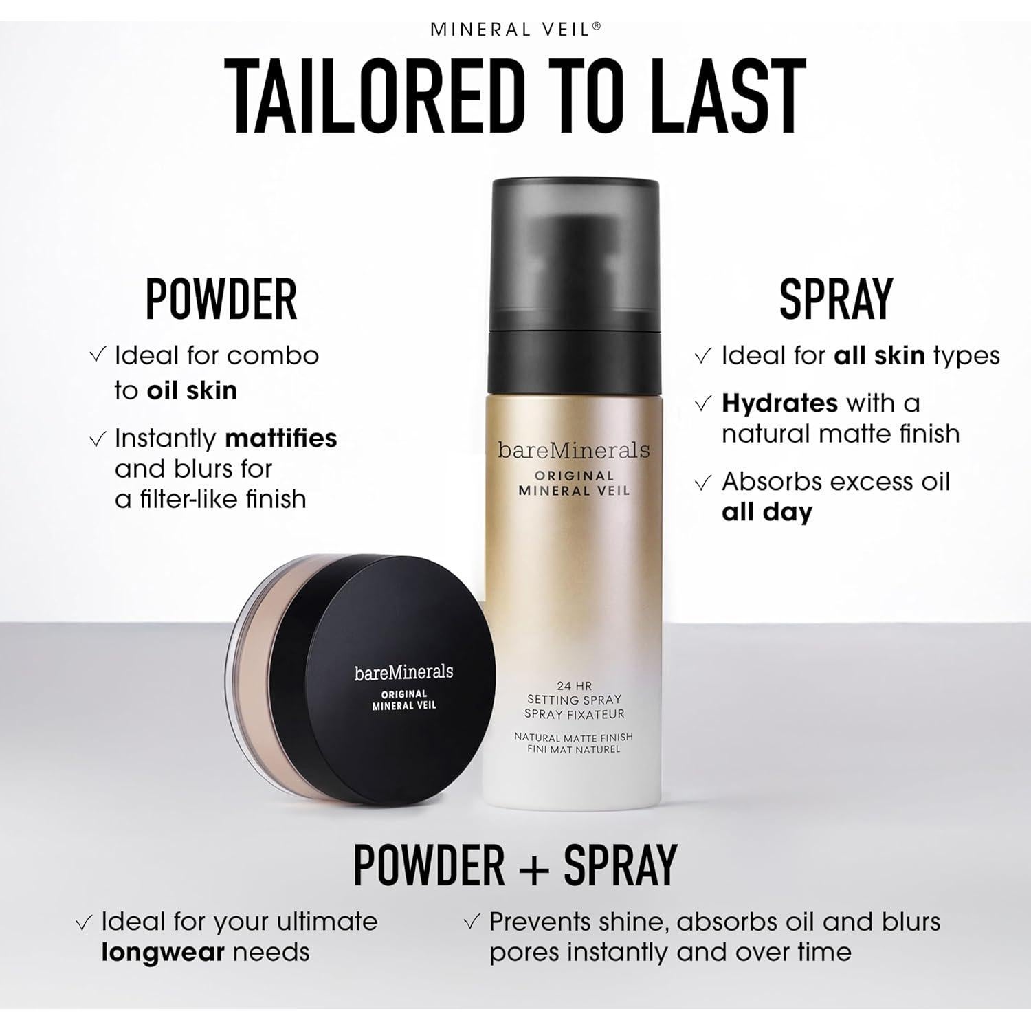 bareMinerals Fijador Mineral Veil Spray 159g - Acabado Mate