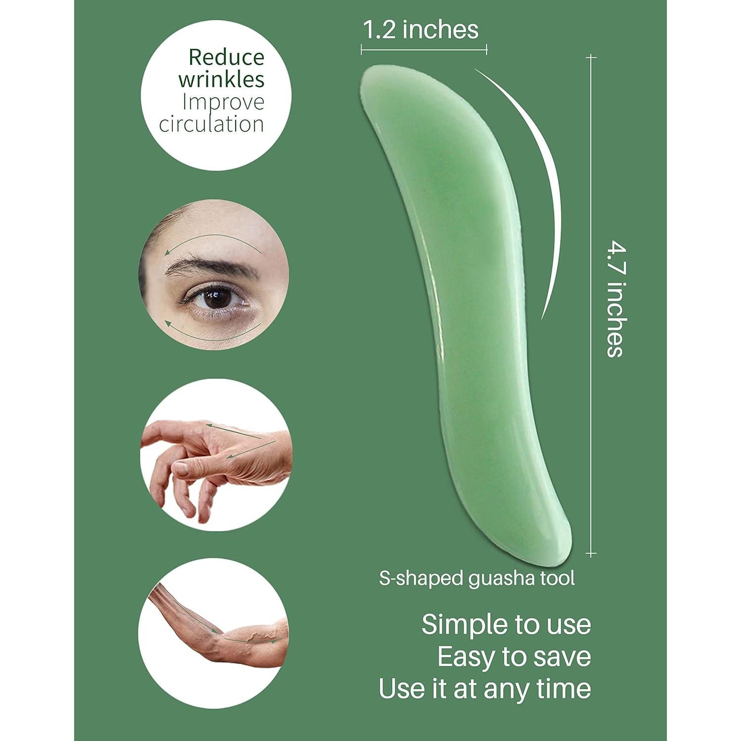 Herramientas de Masaje Gua Sha MoHern - 4 Piezas para Cara y Cuerpo